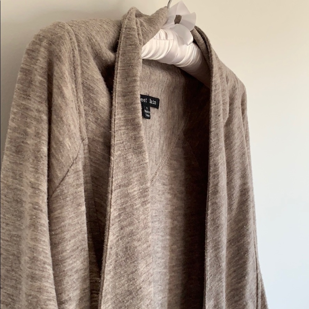 Sweet Rain Bianca Heathered Drape Front Cardigan - Picture 8 of 8